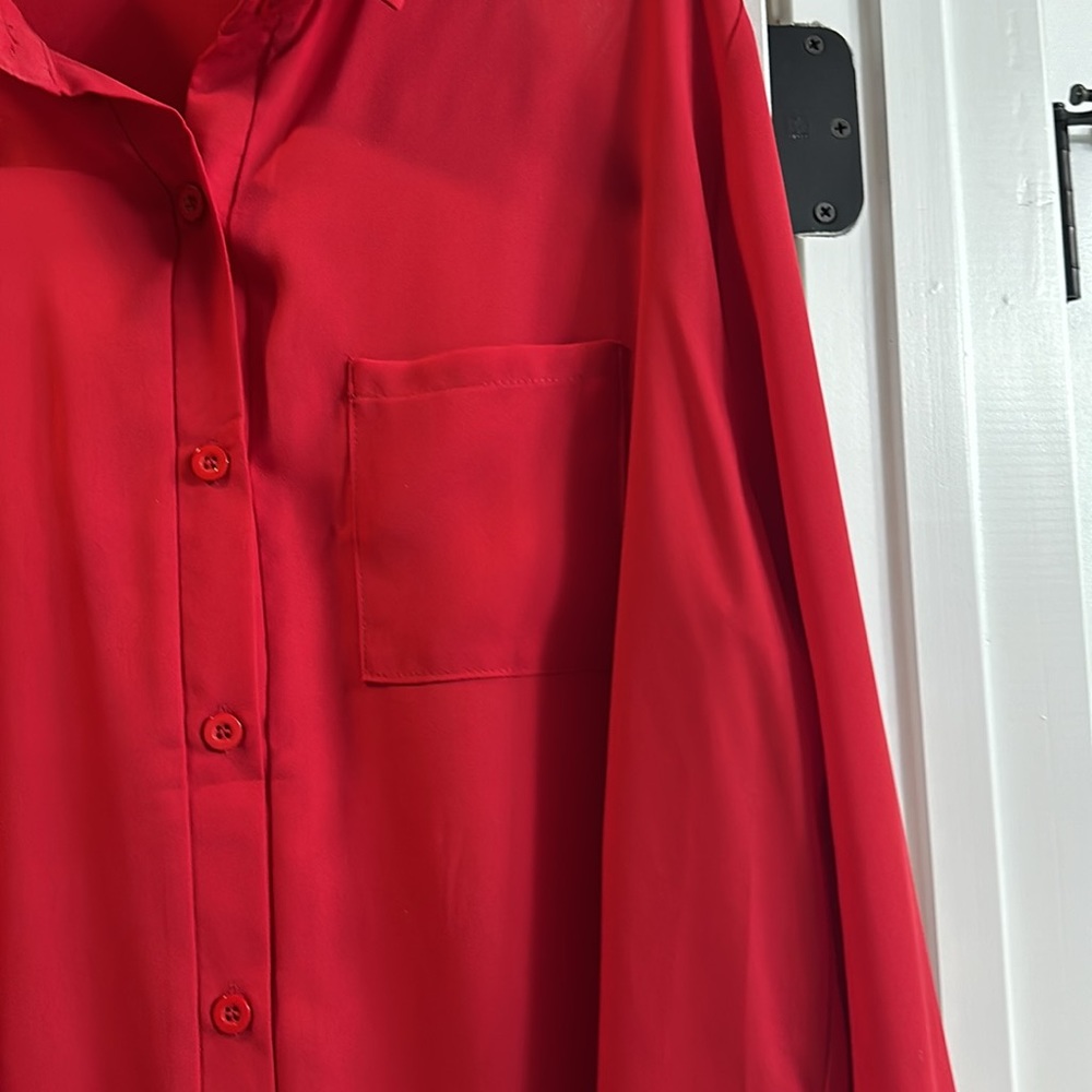 Hotouch Red pocket long sleeve blouse - Picture 2 of 5